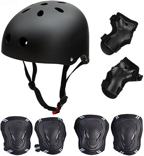 Miniatura 9 de Casco de bicicleta de patineta para adultos, rodilleras, coderas, muñequeras, equipo de protección, conjunto de cascos para adolescentes para