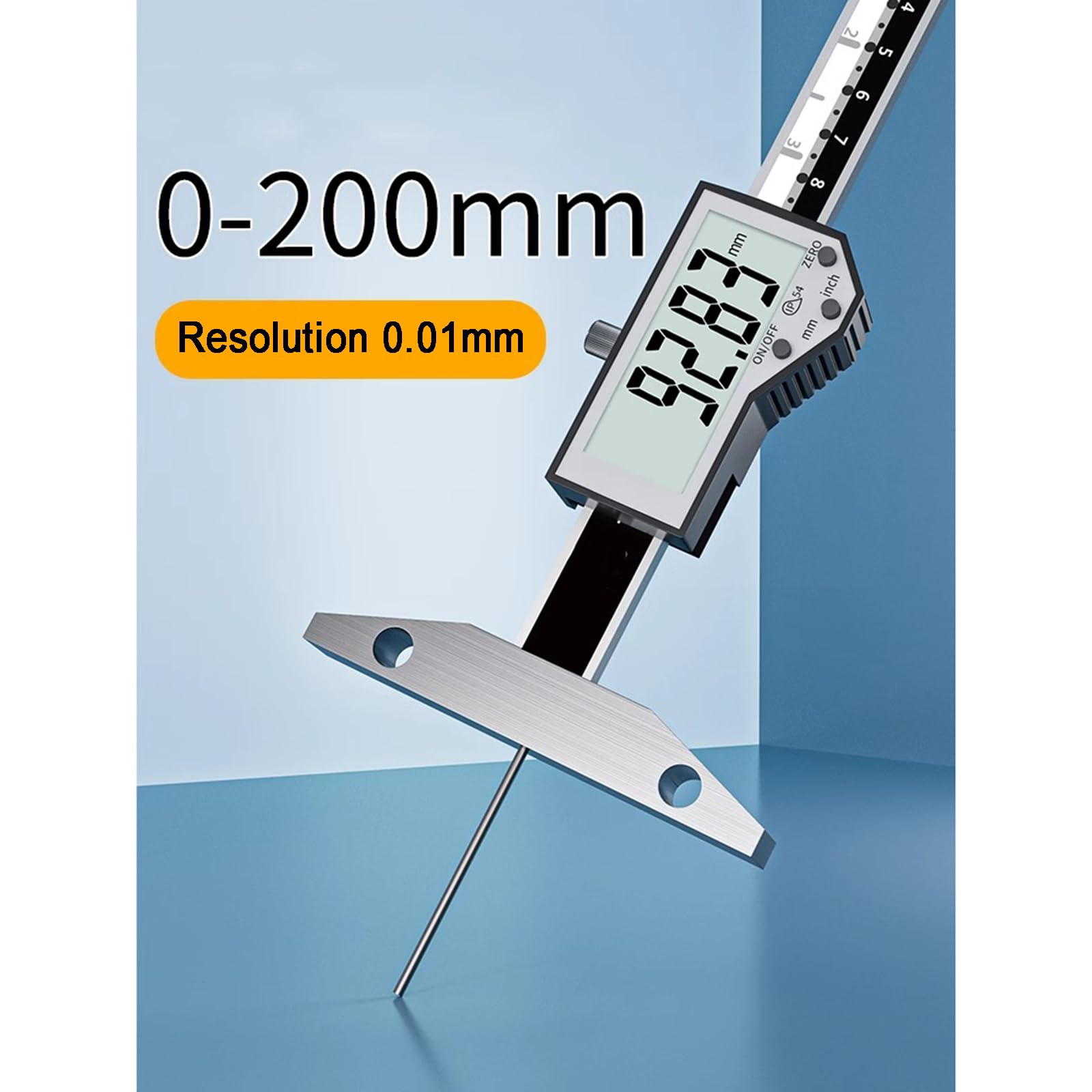 Cyfrowy miernik głębokości, elektroniczny miernik głębokości z cienkimi prętami, dokładność 0,01 mm, z wyświetlaczem LCD, do pomiaru wysokości spoiny i grubości spoiny pachwinowej