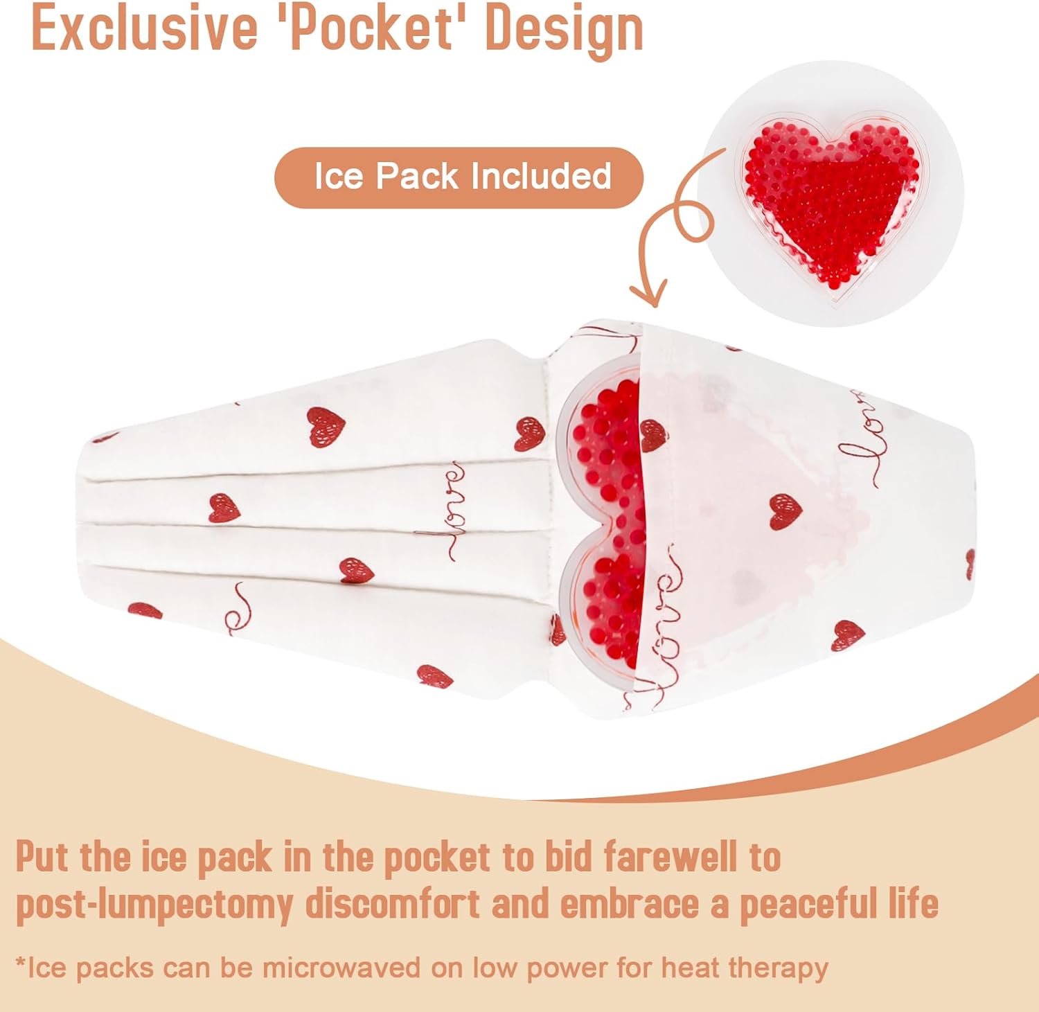 Lymphedema Axilla Pillow, Large Mastectomy Pillows Post Op Cotton Lumpectomy Recovery Supplies for Armpit Pain Relief Brown 2Pcs (Red Heart, Regular) - Image 2