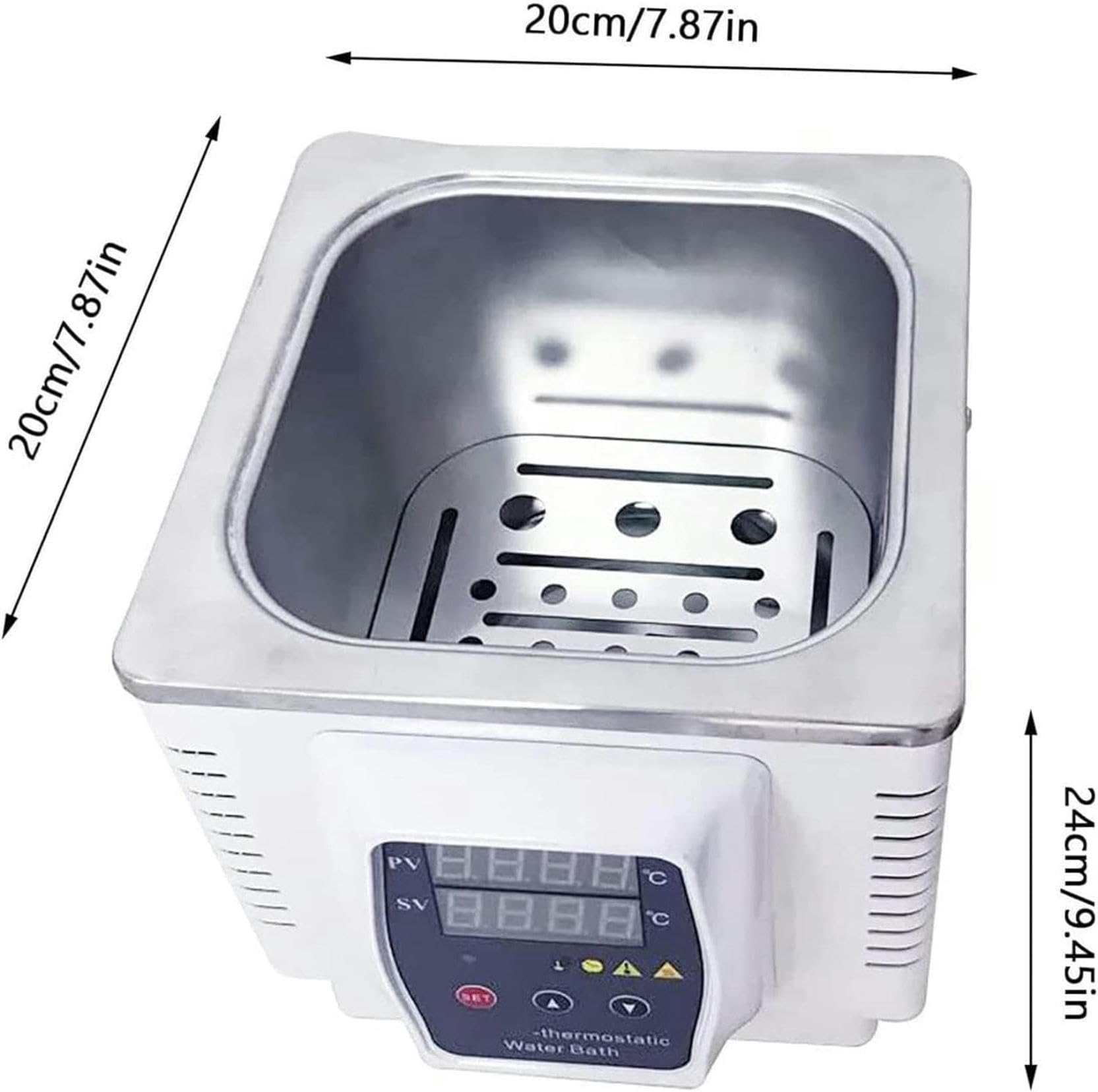 Baño María termostático Digital de Laboratorio, 3 L, 350 W, con Calentamiento eléctrico, Temperatura Ambiente de 5 a 100 °C, incrementos de 0,1 °C, Temporizador de 1 a 999 Minutos.