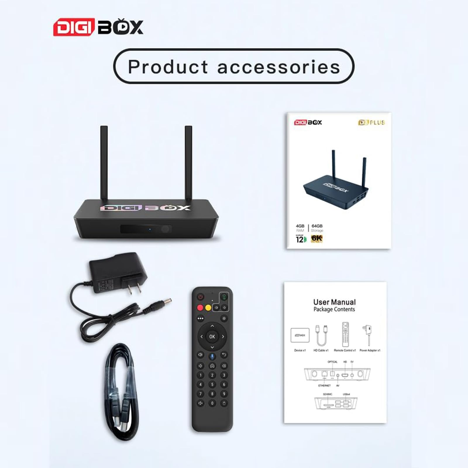 2024 DIGIBox Super Box with Voice Remote Control, 2 Metres, 6K