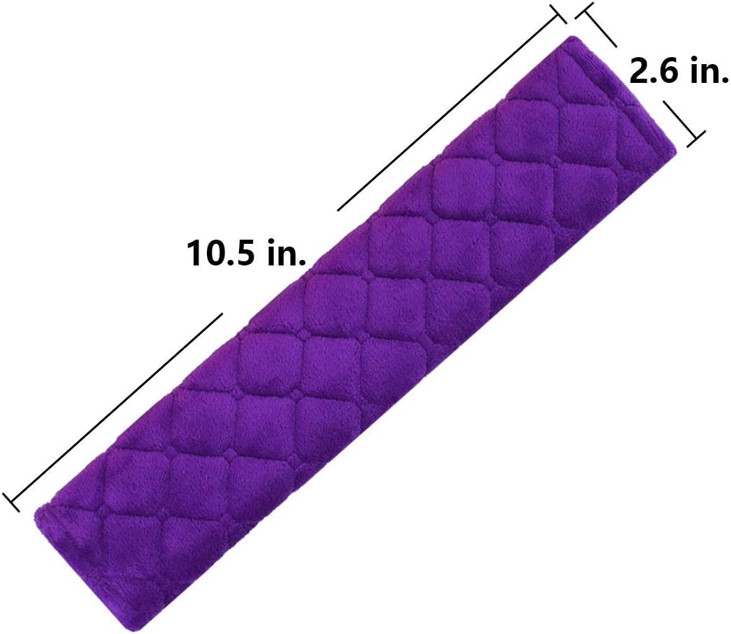 MIRKOO Car Seat Belt Cover Pad, 2-Pack Soft Car Safety Seat Belt Strap Shoulder Pad for Adults and Children, Suitable for Car Seat Belt, Backpack, Shoulder Bag, Laptop Computer Bag (Purple)