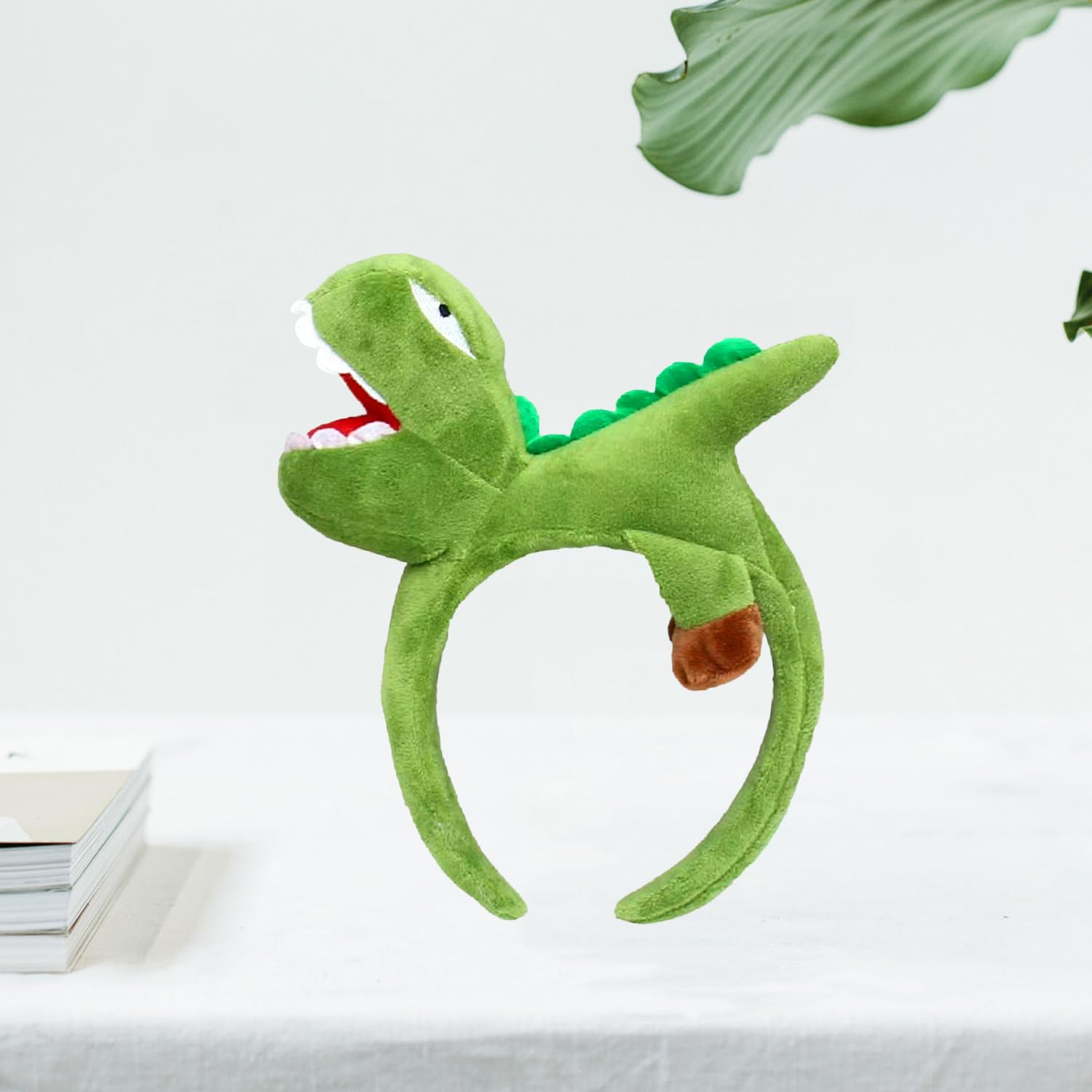 Bohue Dinosaur Headband Green Animal Headband 3D Cartoon Dinosaur Hairband Halloween Costume Cosplay Dess Up Accessories for Kids Adults - Image 3