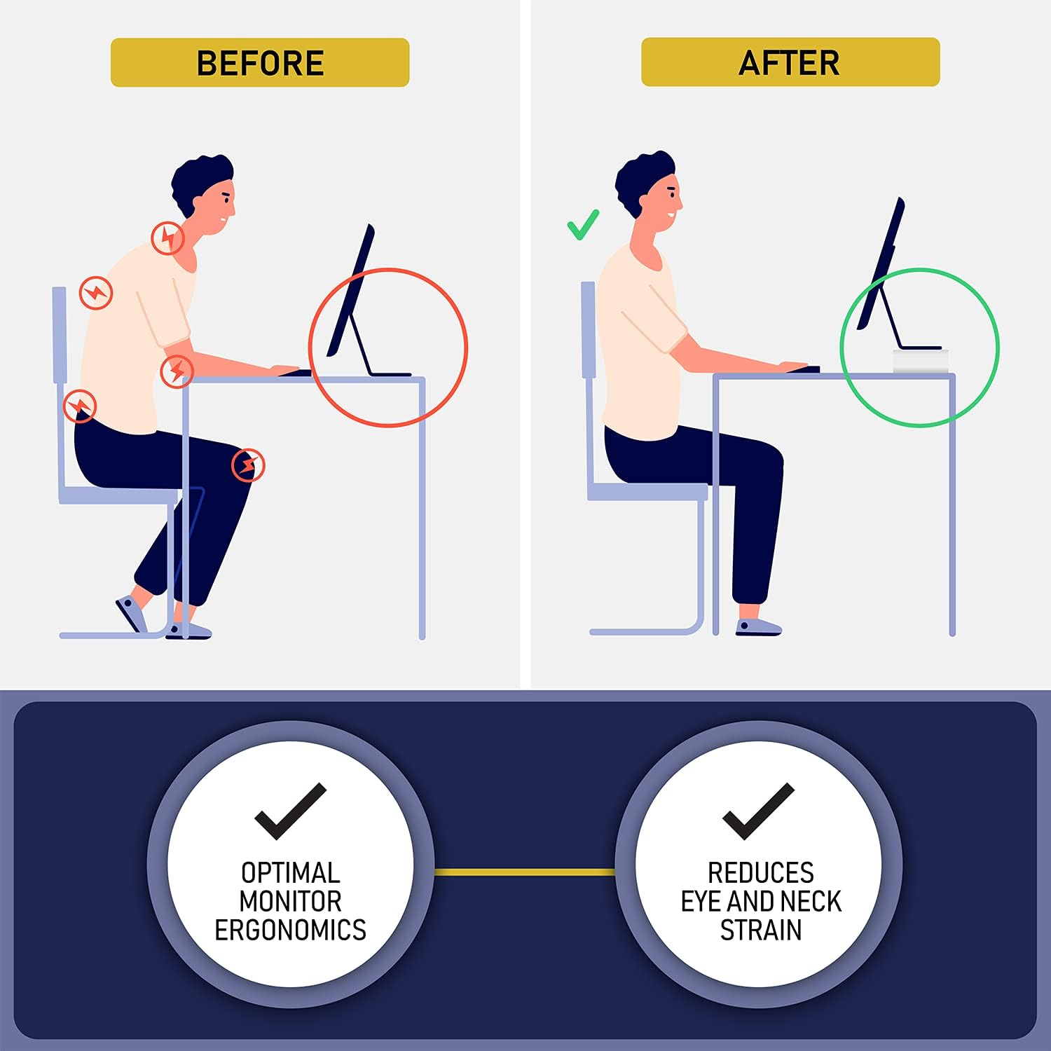 Dasher Products Acrylic Laptop Stand with Matching Pen Holder, Contemporary Design, Ergonomic Viewing Position, Raises Monitor 3 inches, 12mm Thick Clear Acrylic, No More Clutter