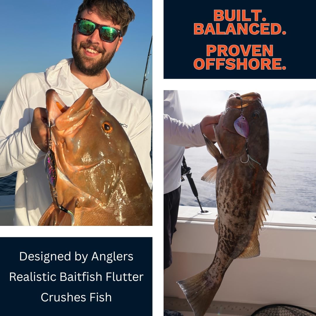 Imposter Jig, Vermillion Snapper Pattern, Slow Pitch Fishing Lure, Inshore and Offshore Fish