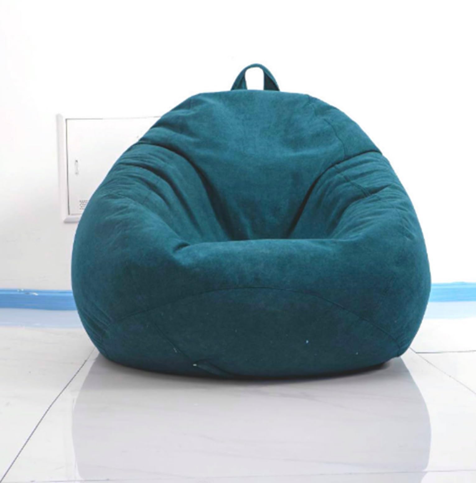 DEEP SLEEP EVERY NIGHT Round Bean Bag Chair, Cotton Linen Cover, Polystyrene Bead Filling, Relaxation (Brown, XX-Large)