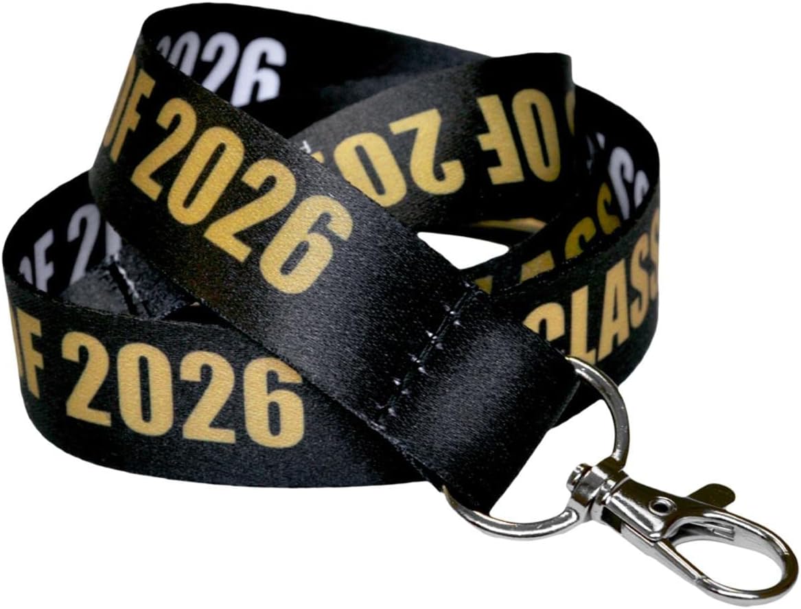 PinMart's Class of 2024 - 2030 School Graduation Lanyard ID Name Badge Holder Keychain