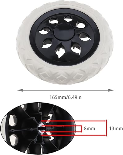 Miniatura 4 de SING F LTD Ruedas de carrito de compras de 6.496 in, ruedas de espuma de núcleo de plástico, para carrito de compras, carrito de equipaje de viaje,