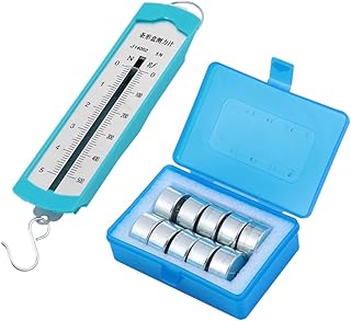 ULTECHNOVO Physics Workshop Dynamometer 1 Set/11pcs Spring Dynamometer Spring Tool Spring Scale Physical Mechanics Dynomometer Blue Metal Tester
