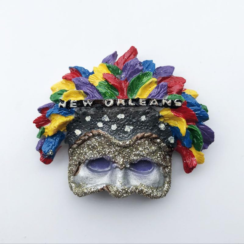 Imán decorativo 3D máscara Mardi Gras de Nueva Orleans miniatura 1