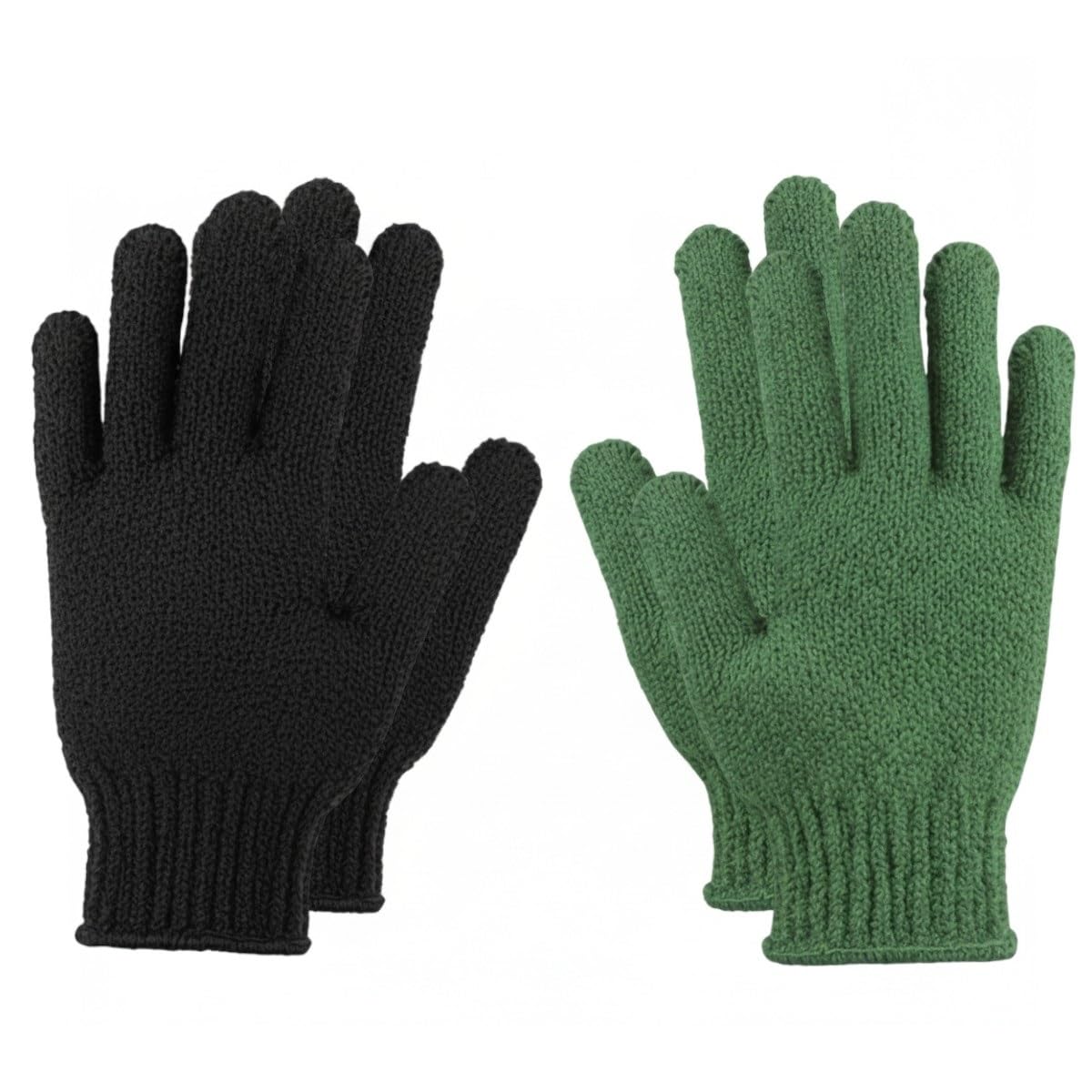 MeSkin 1-Pack Moroccan Hammam Exfoliating Bath Glove – Loofah Gloves for Body Scrub, Tan Removal & Deep Skin Peeling - (Multicolor) (Pack of 2 Bath Gloves-Green & Black, Medium)-image-6