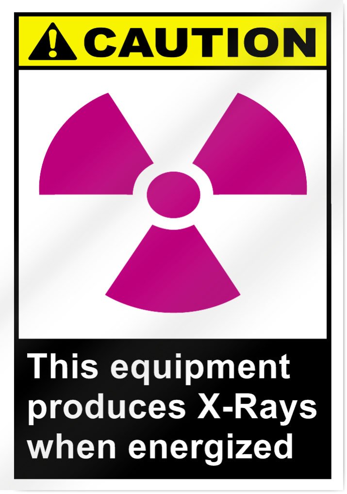 This Equipment Produces XRays When Energized Caution Sign 10" wide x