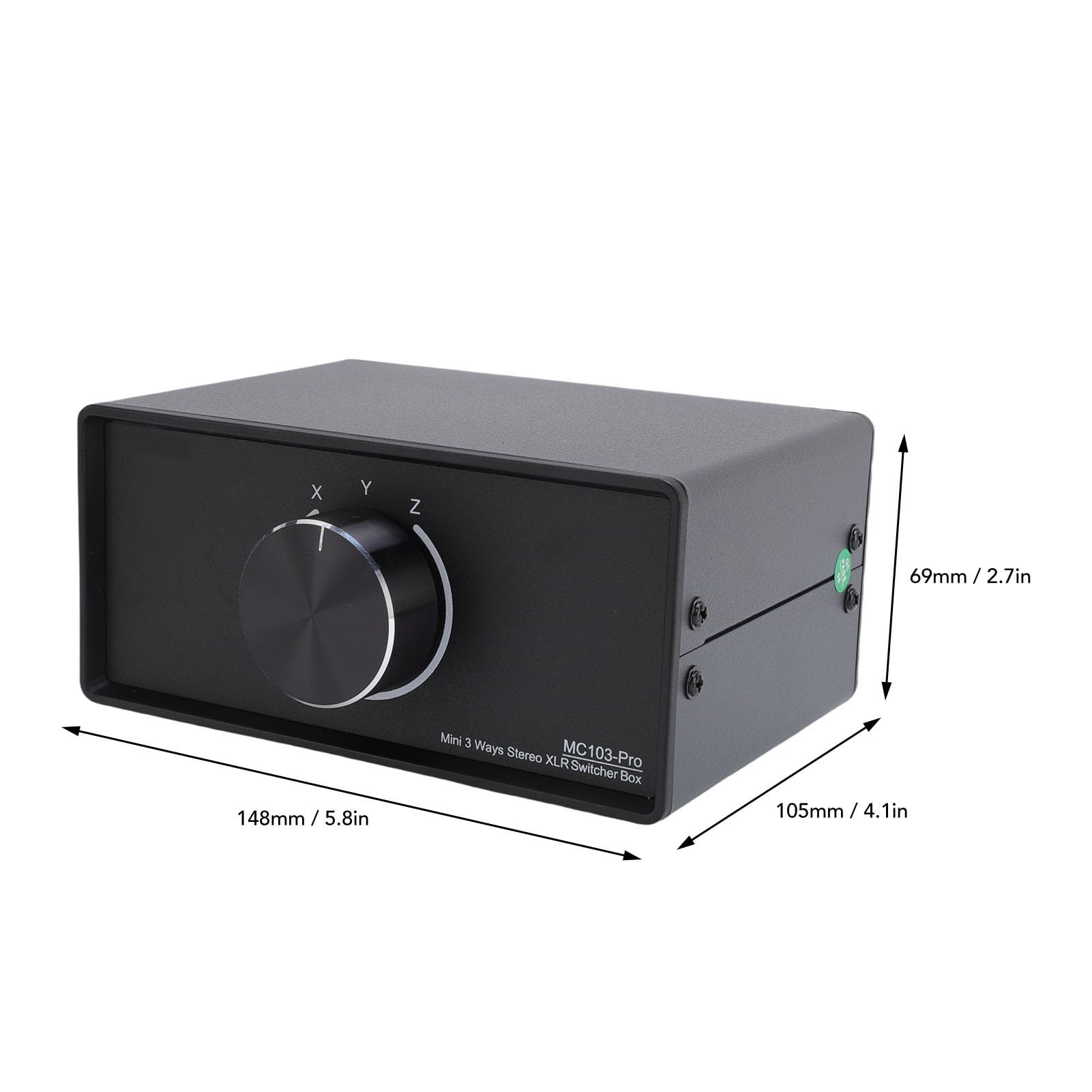 Focket Convertidor de Sonido Equilibrado, Divisor de Sonido Pasivo Estéreo de 1 Entrada y 3 Salidas de 3 Vías, Divisor de Conmutador Estéreo XLR con Carcasa Robusta de Aleación de Aluminio para