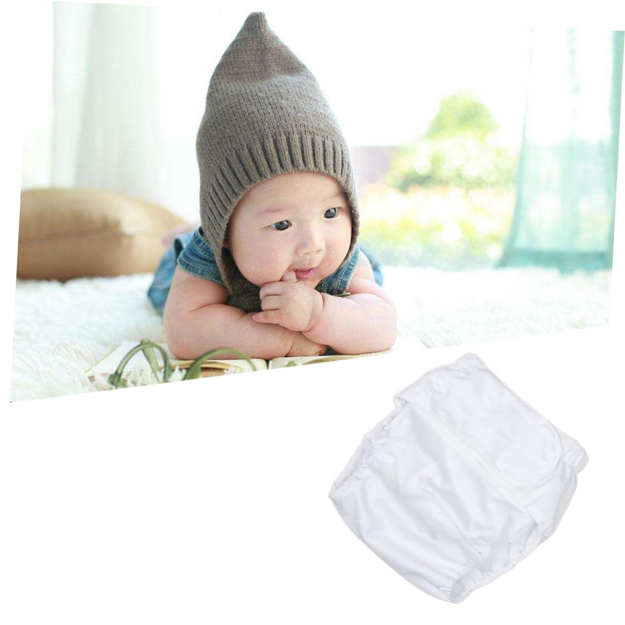 Anneome Washable Reusable Adult Diaper Leakproof Adjustable Diapers for Elderly Incontinence Care Medium Size White