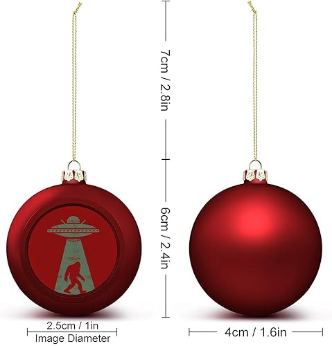 Miniatura 2 de Bigfoot UFO Abduction Believe - Bolas de Navidad para colgar en el árbol de Navidad para decoración de fiestas