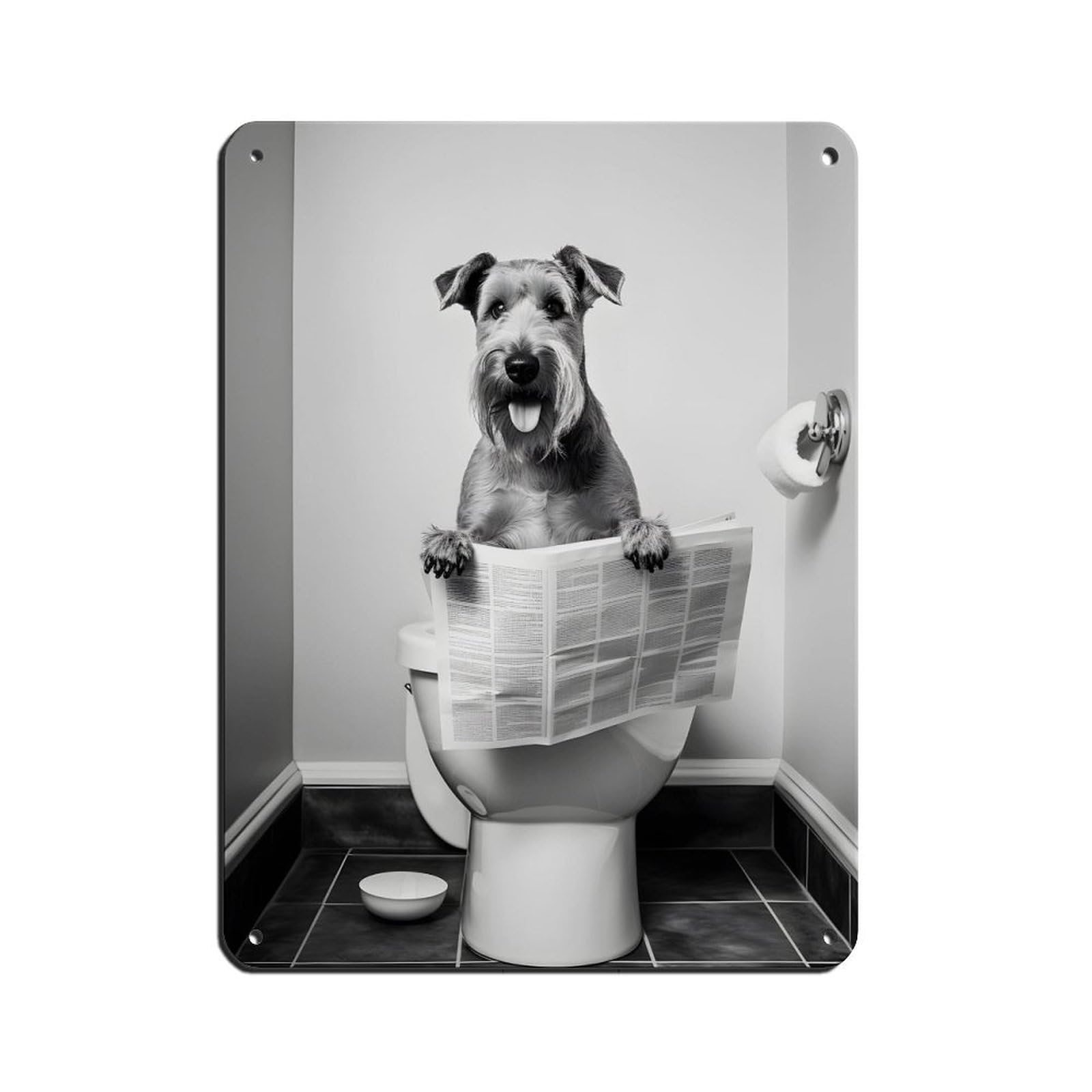 Airedale Terrier, Funny Bathroom Decor Tin Sign Vintage Metal Pub Club Cafe Bar Home Wall Art Decoration Poster Retro 12x16inch(30x40cm)