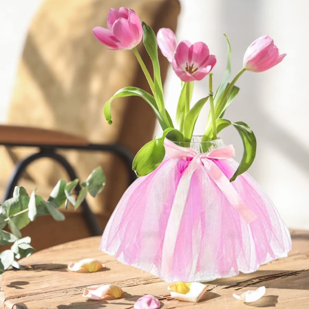 Ledander 12 Pcs Mini Tutu Skirt Wine Bottle Cover Party Decorations, Cute Pink Tulle - View #10