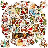 100PCS Vintage Christmas Stickers, Santa Claus Snowman Sticker Pack for Kids Teens, Waterproof Holiday Stickers Decals for Scrapbook,Cards, Christmas Gifts Vsco Sticker for Kids