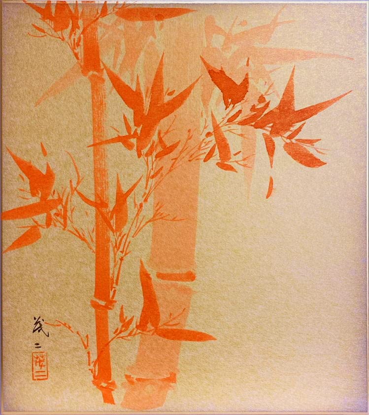 美術品　色紙　祝餅図 ミニ色紙〈国宝 紅白梅図(白梅図)〉尾形光琳京都便利堂