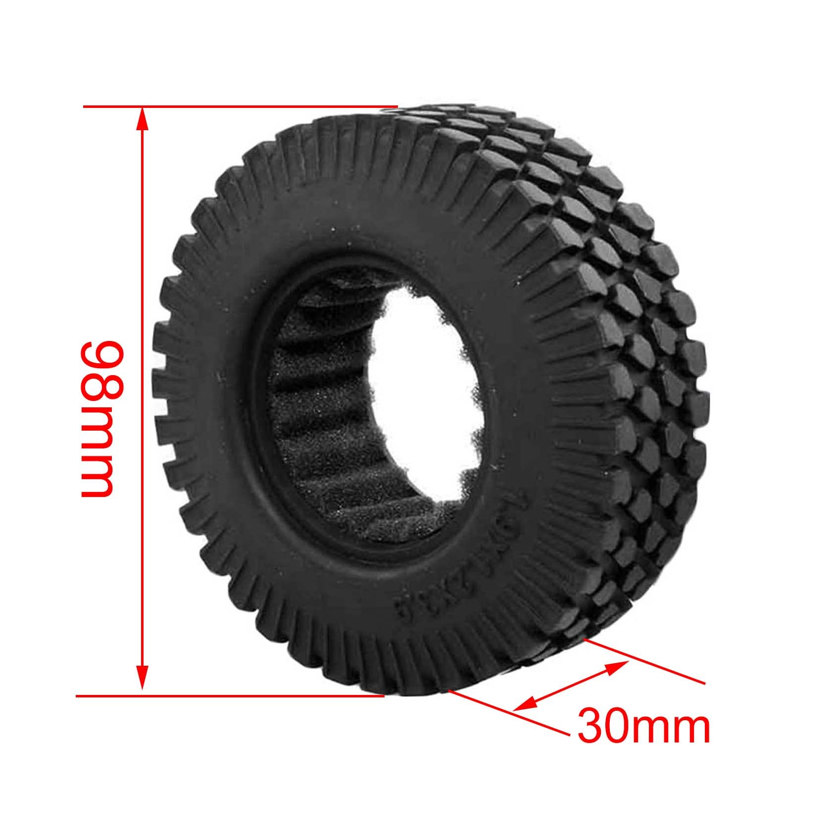 KEEDA 1.9 inch Rubber Tires Wheel Tyres for 1:10 RC Rock Crawler Car Axial SCX10 RC4WD D90 D110 TF2 TRX4 (C) - Image 2