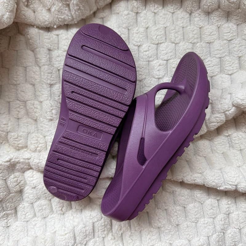 Image of Oka Unisex Sustainable Lightweight USA Made Recovery Flip Flops (Pulse It Out Purple, Size M12)