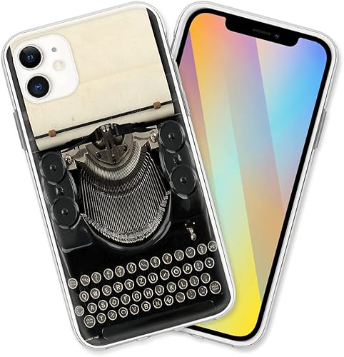 Funda retro vintage para teléfono con diseño de máquina de escribir, a prueba de golpes, a prueba de arañazos, accesorios de decoración compatibles