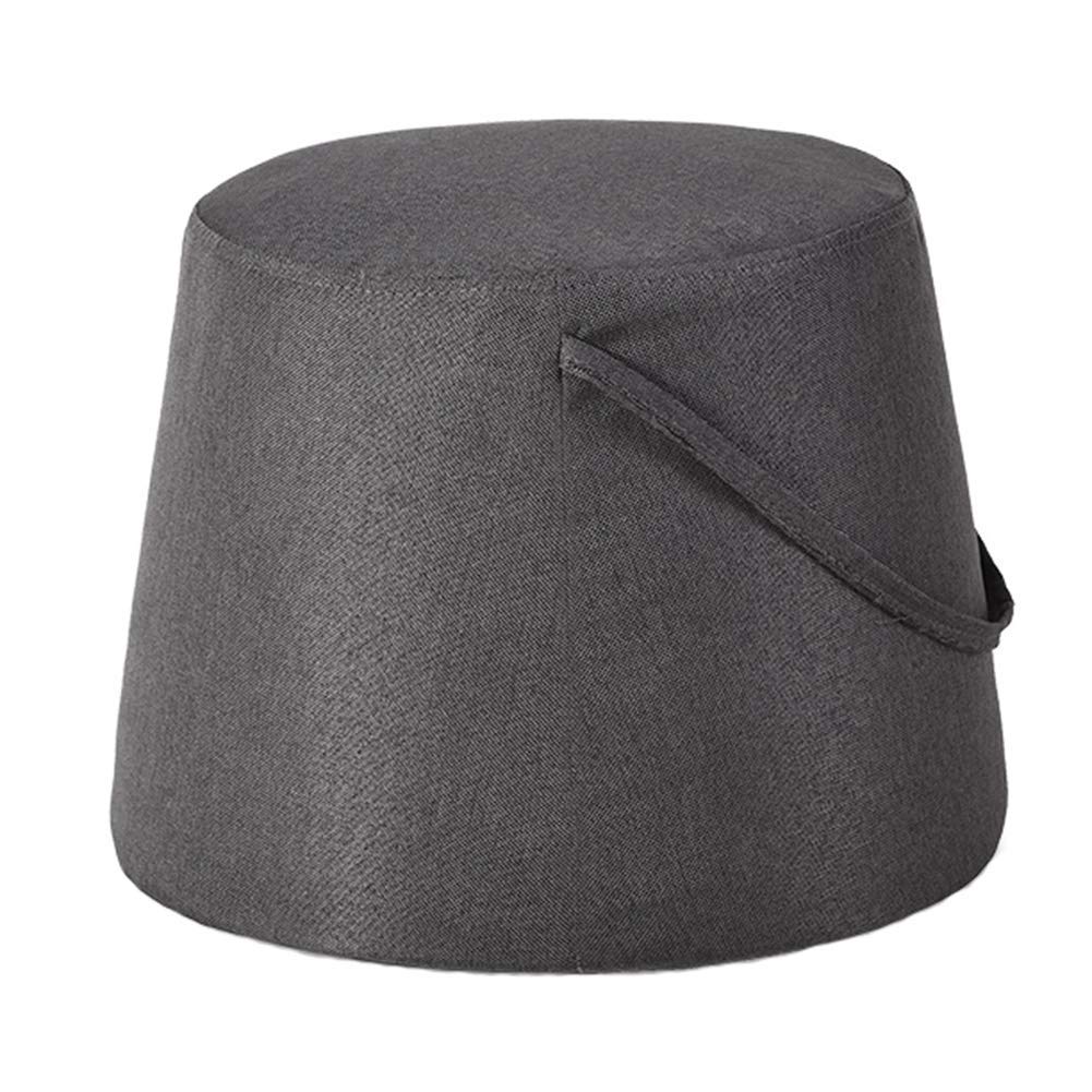 Repose-pieds ottoman gris 40x30x33 cm, tabouret rond de maquillage