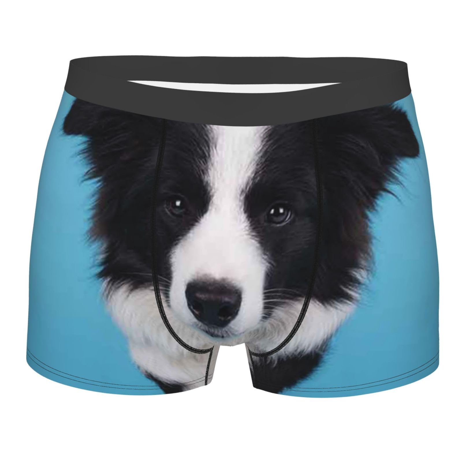 Wquvmds Border Collie Men'S Boxers Briefs Underwear Trunks Comfortable Men'S Underwear Briefs For Sports And Everyday Wear Xl Black