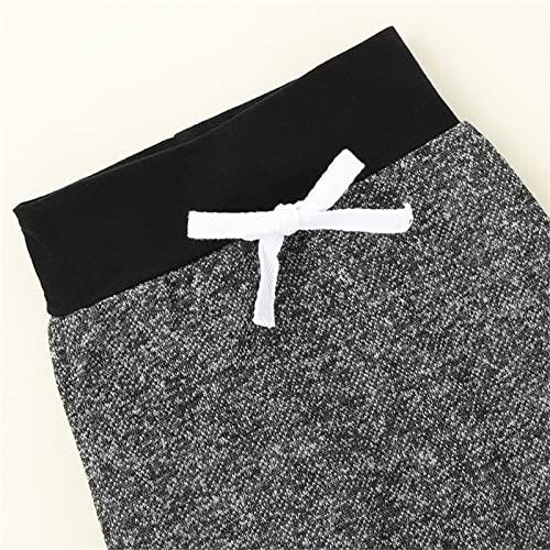 Bebê recém-nascido meninos meninas xadrez manga longa com capuz outono moletom patchwork calças 9 (c