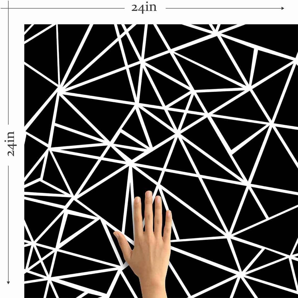 Walls By Me Black and White Triangle Peel and Stick Removable Wallpaper 6405