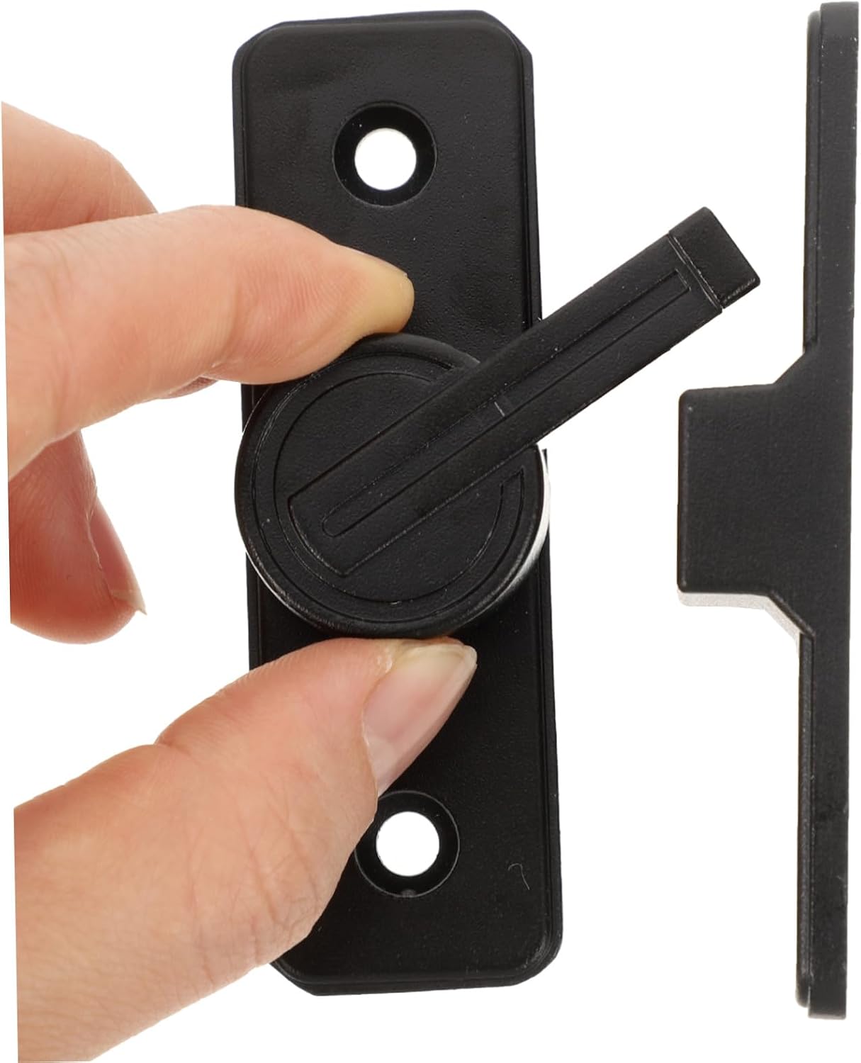 Rotatable Barn Door Latch Lock Black Door Hook Lock for Gates Cabinets Bathrooms Offices for Enhanced Security