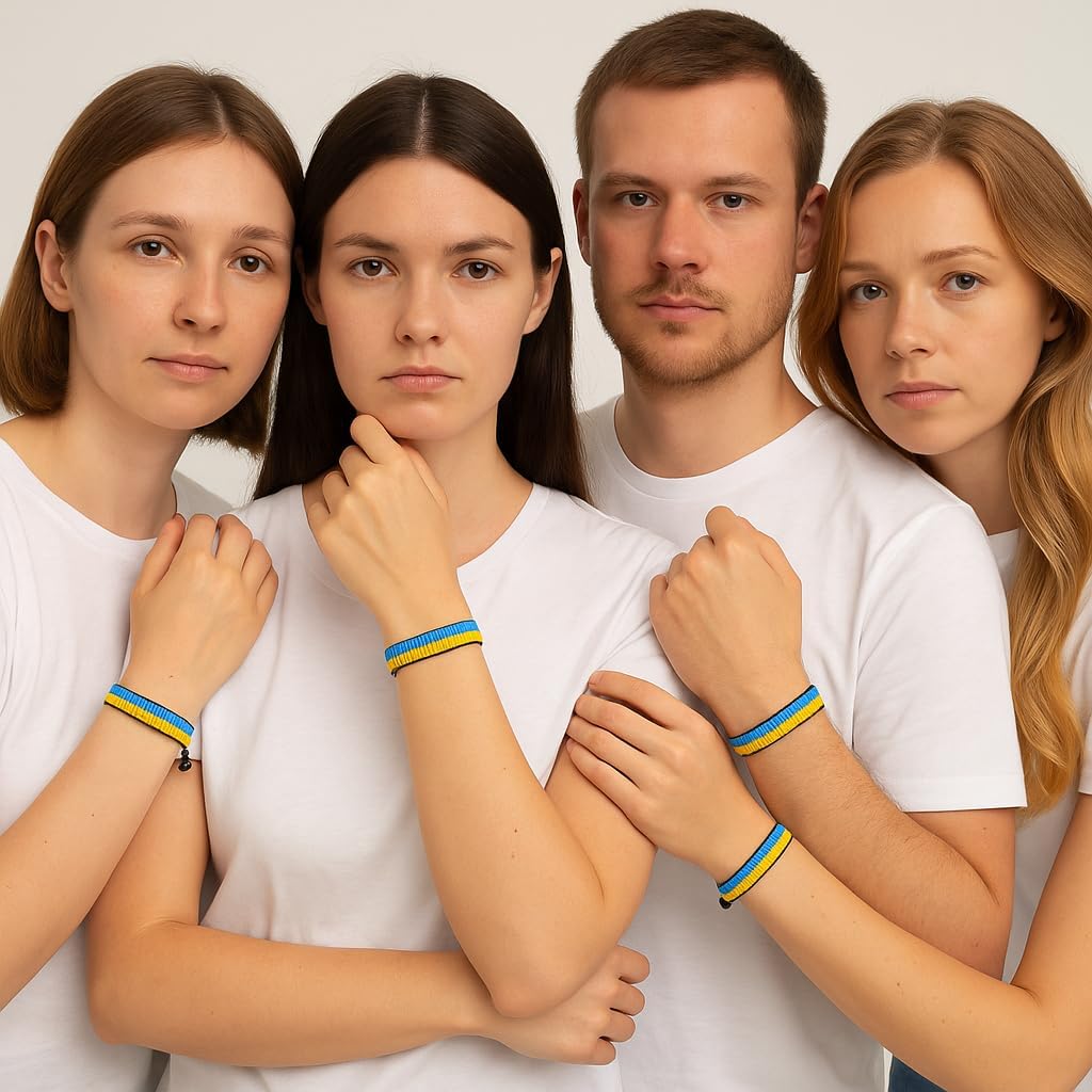 FAHARI Ukraine Flag Bracelet: Handmade, Adjustable Unisex Boho Wristband - Image 8