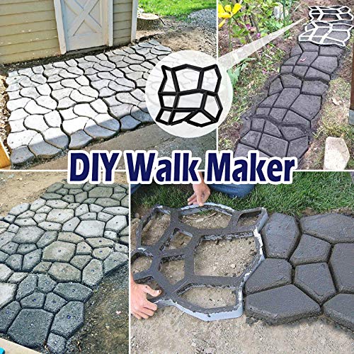 AICTIMO 2Pack Concrete Molds for Walkways, Stepping Stone Molds for Garden Path Reusable Walk Maker DIY Patio Pavers for Lawn Yard