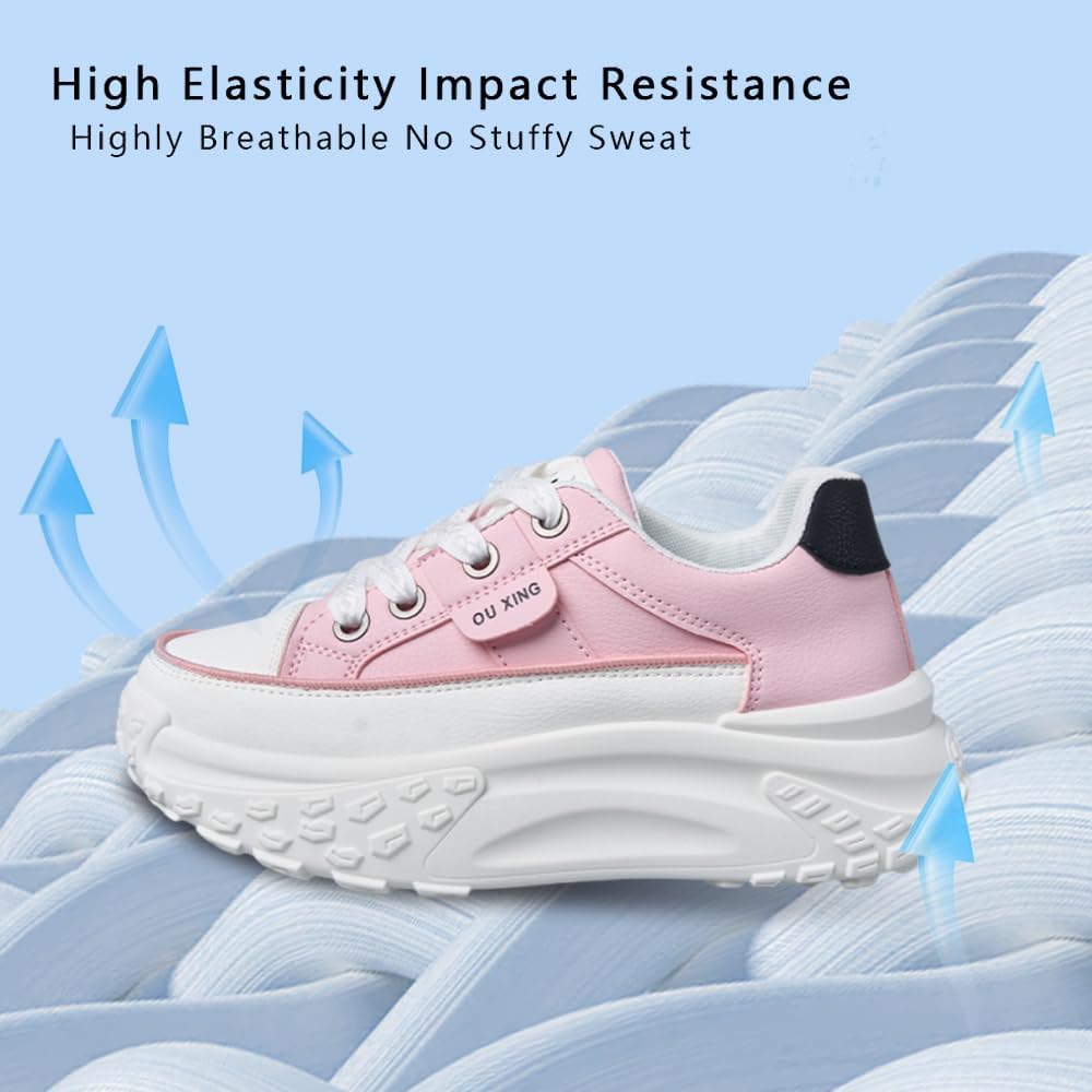 Sneakers for Women,Lace Up Thick Soled Non Slip Sports Shoes, Breathable, Stylish,Running,Shopping - Image 4