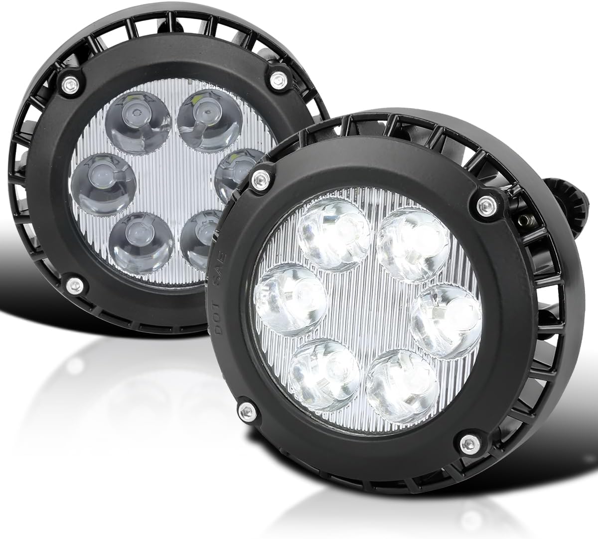 SPEC-D TUNING Clear Lens Bumper Driving LED Fog Lights Compatible with 2007-2014 GMC Yukon, Chevy Tahoe, Suburban, L+R Pair Assembly