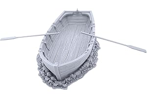 D&D Row Boat by Printable Scenery, 3D Printed Tabletop RPG Scenery