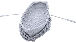 Row Boat by Printable Scenery, 3D Printed Tabletop RPG Scenery and Wargame Terrain for 28mm Miniatures