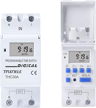 THC30A Digital LCD Electronic Relay Timer Din Rail 2 wire Weekly 7 Days Programmable Digital Timer Switch Relay Timer Control AC 220V 230V 12V 24V 48V 110V