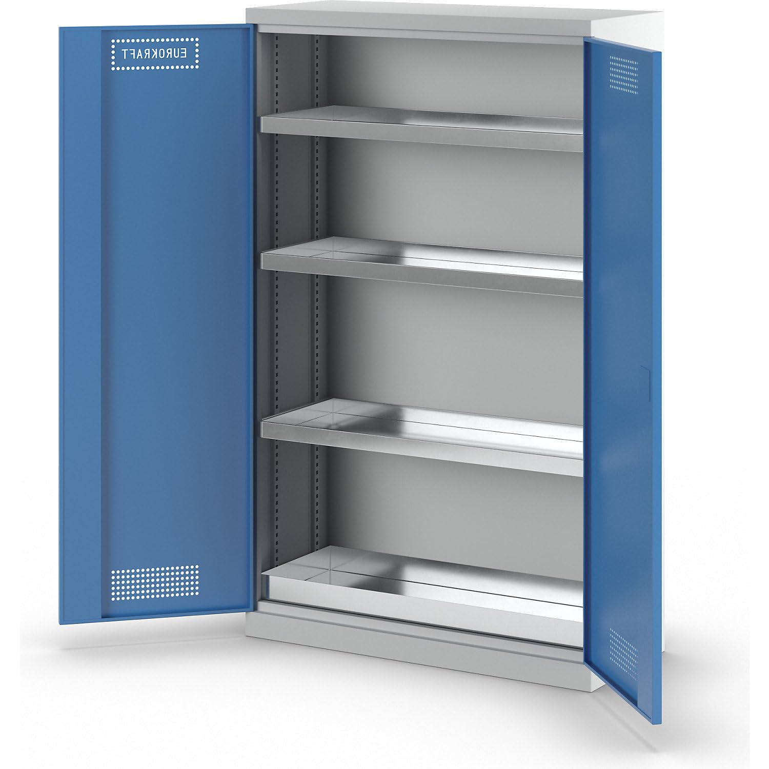 EUROKRAFT Pro | Armoire de sécurité | Avec 1 cuve de rétention et 3 tablettes de rétention, largeur 1200 mm