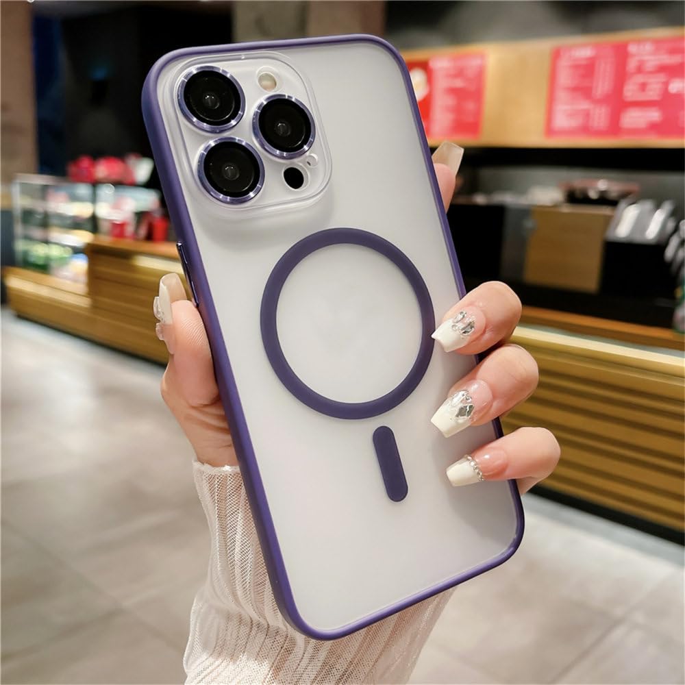 Funda magnética mate ENILSA con lente de vidrio premium para iPhone 14 Pro Max 8