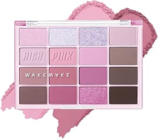 wakemake(ウェイクメイク) ソフトブラーリングアイパレット09 ハイピンクブラーリング べスコス受賞 16色 マット ラメ グリッター 韓国コスメ 日常 アイシャドウパレット アイシャドウ 自然な発色 初心者向け