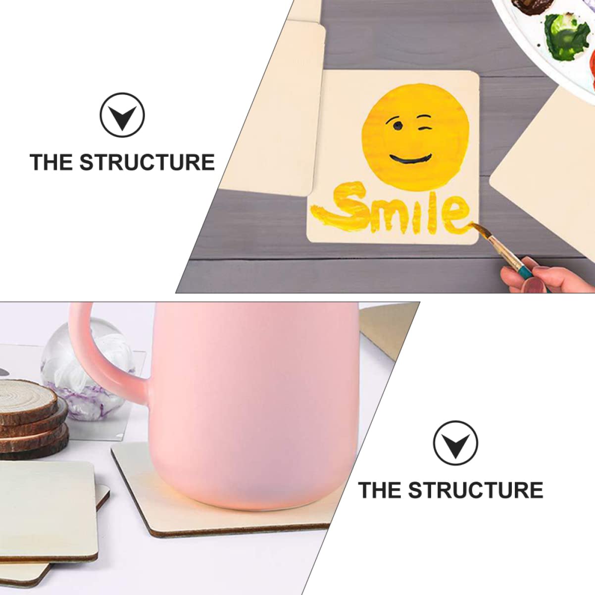 Artibetter 2 Series Discos De Madera Para Manualidades Diy Para Pintura Y Decoración Personalizada 30 Piezas*2