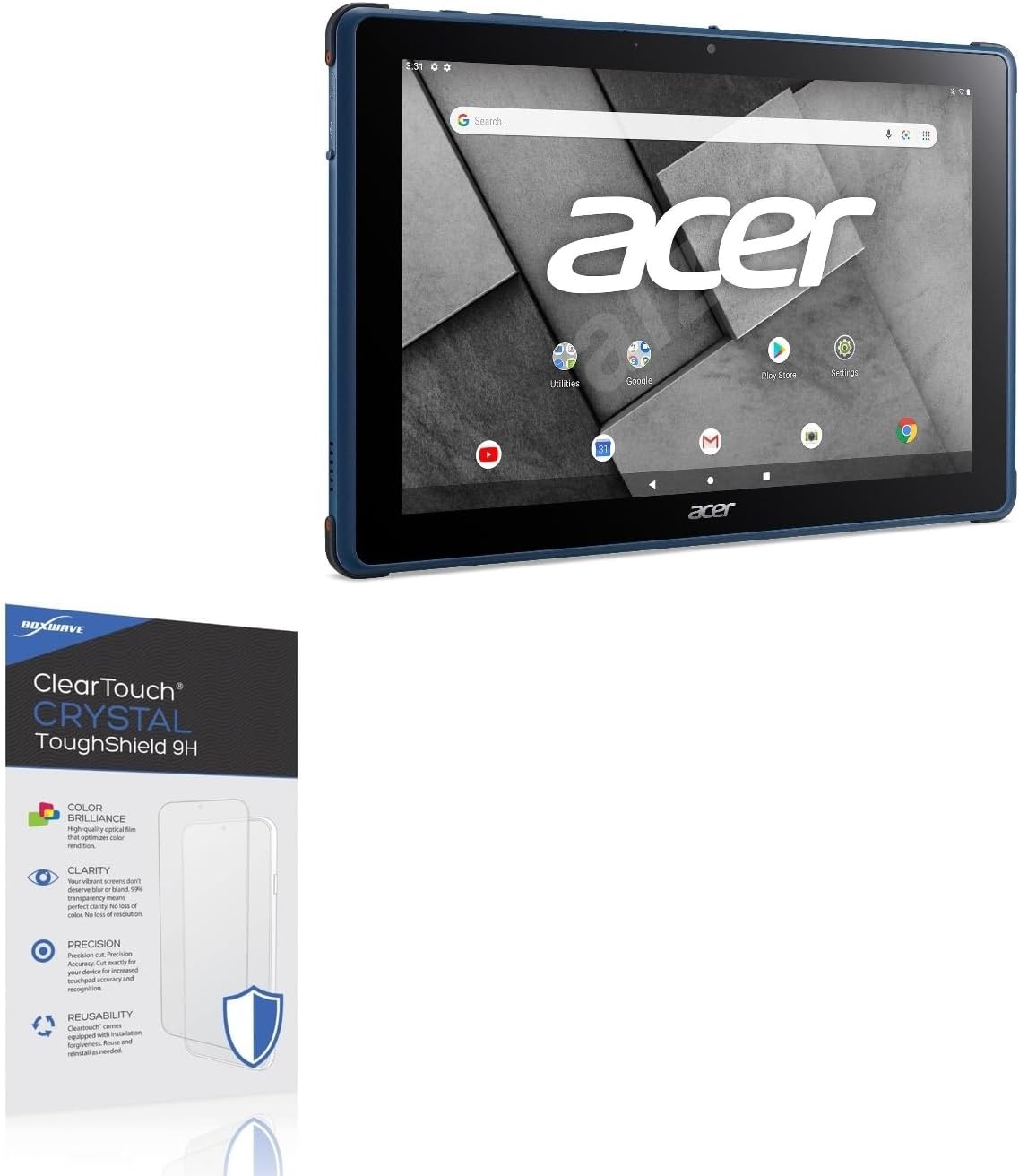 BoxWave Screen Protector Compatible With Acer ENDURO Urban T1 - ClearTouch Crystal ToughShield 9H (2-Pack), Clear 9H Tough Flexible Film Screen Protector