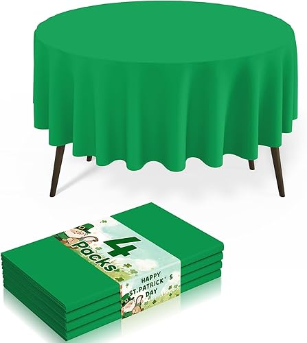 Miniatura 46 de misaya Paquete de 8 manteles desechables de plástico, mantel redondo impermeable de 84 pulgadas, a prueba de fugas y resistentes manteles