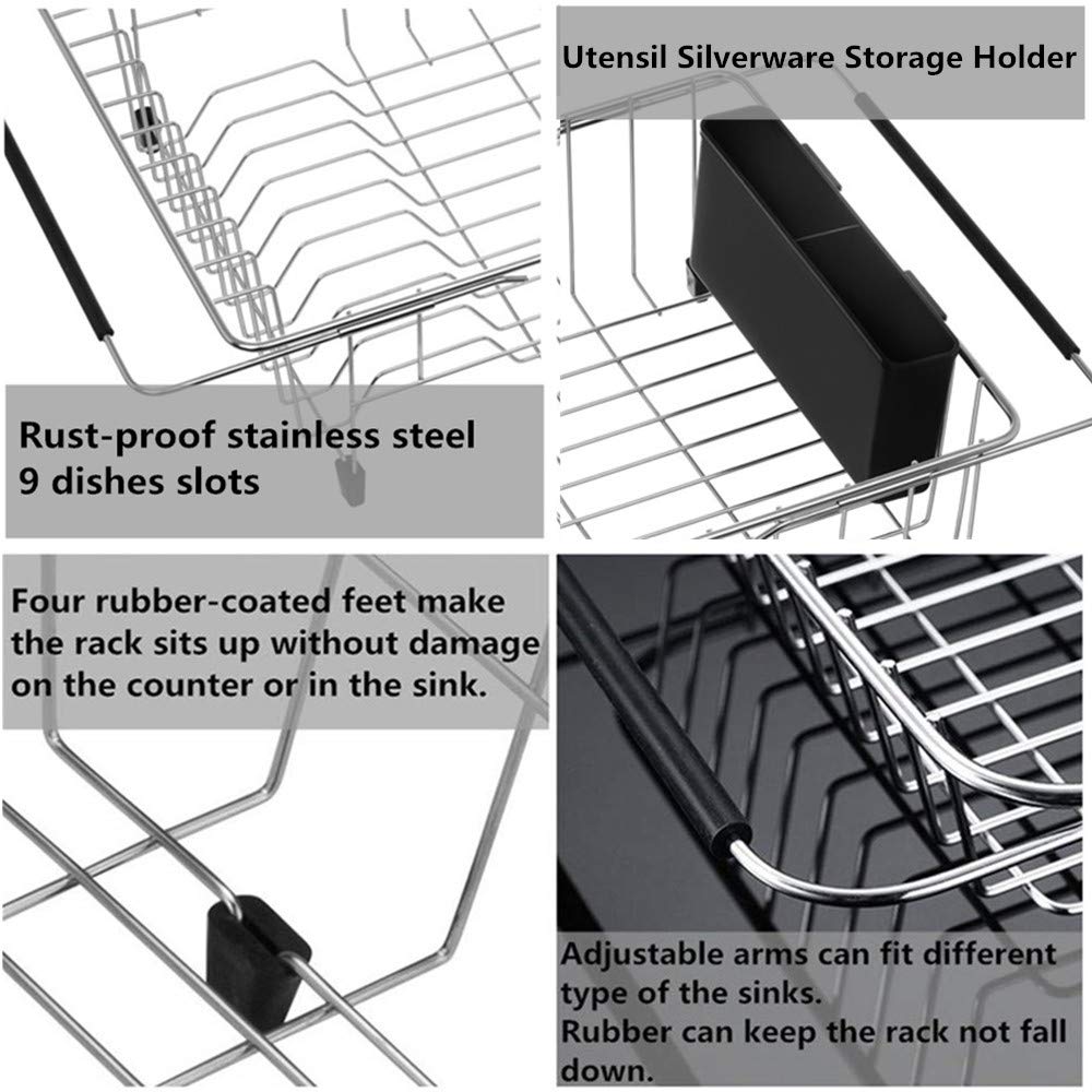 Buy SANNO Dish Drying Rack, Large Expandable Over Sink Dish Rack with