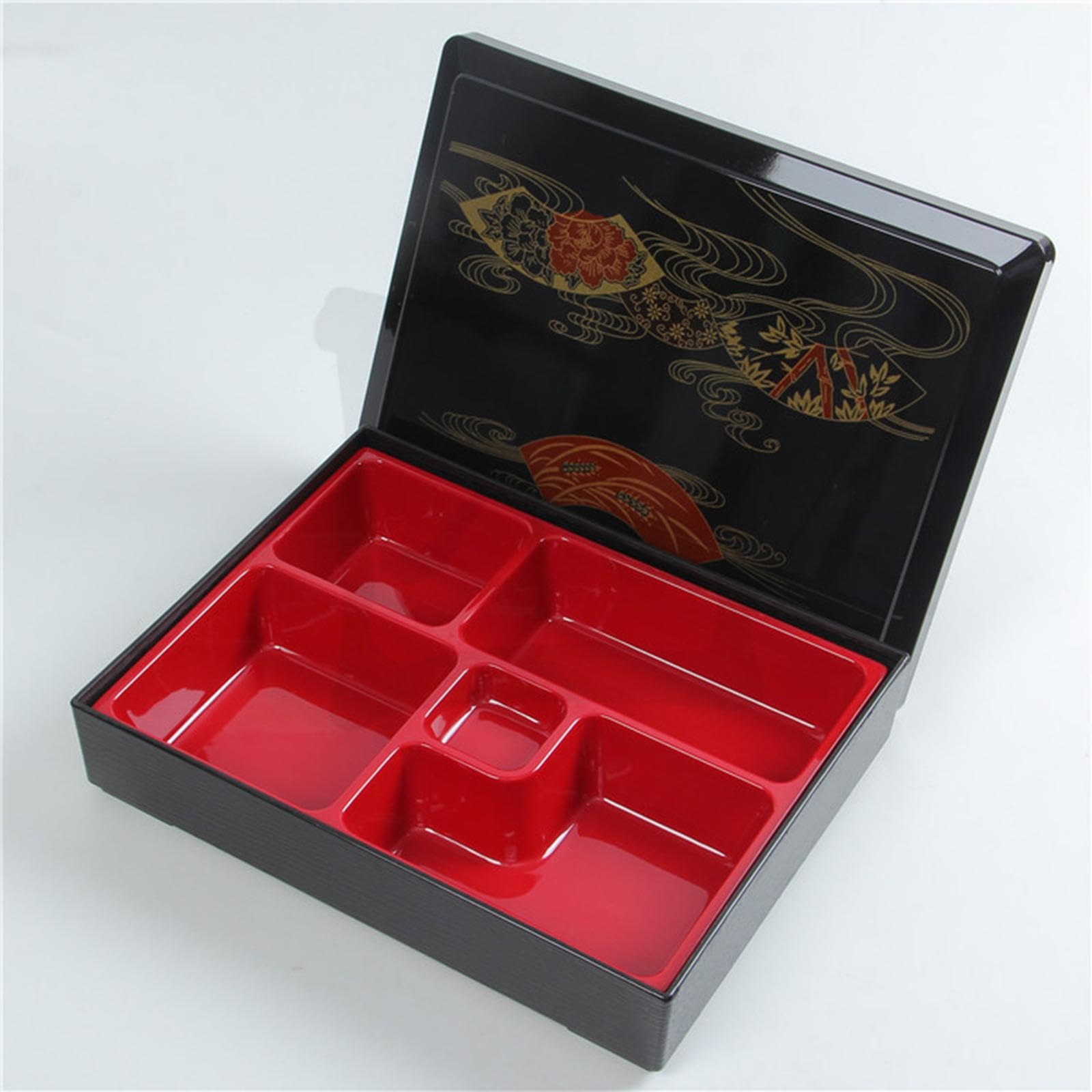 Bento Japonais Plateau Repas Boîte Compartiments Couvercle Fermeture Sécurisée Matériau Solide Adapté pour Dîner Maison Bureau Restaurant, Style b