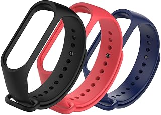 Kit 3 Pulseiras extras para MI Band 3 (Preta/Vermelha/Azul)