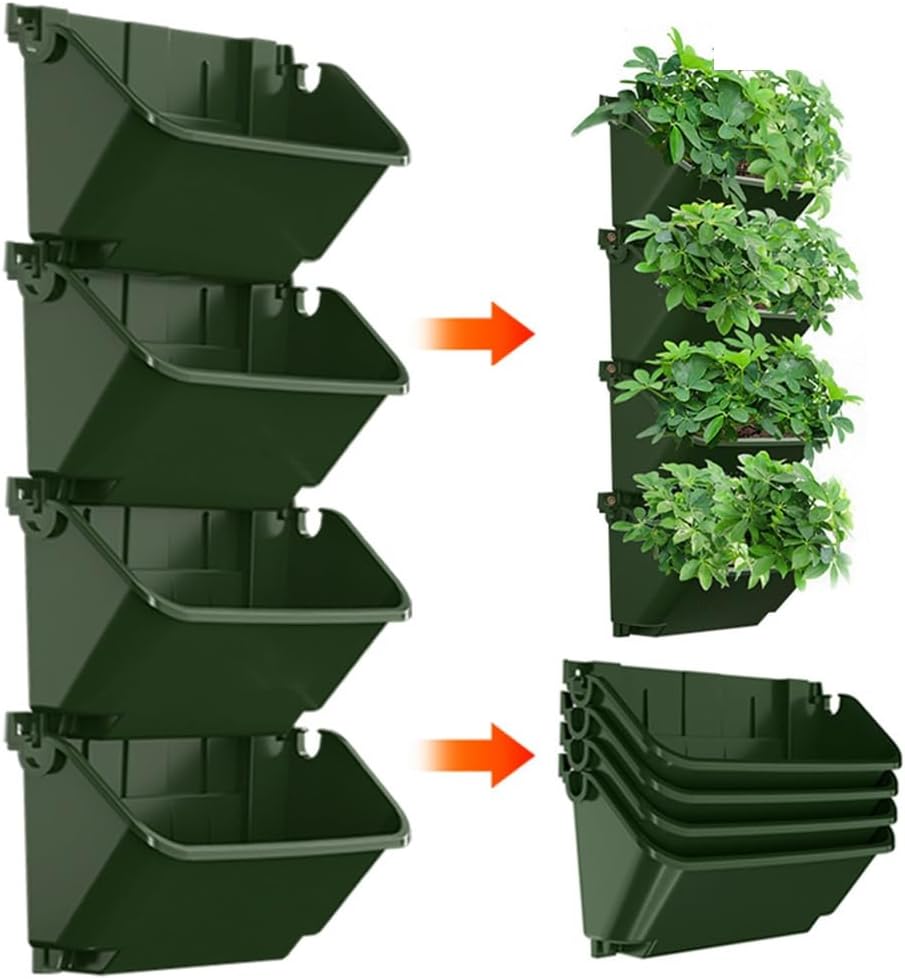 4pcs Vertical Wall Planter for Home and Garden Beautiful Decorative Pots for Green Spaces