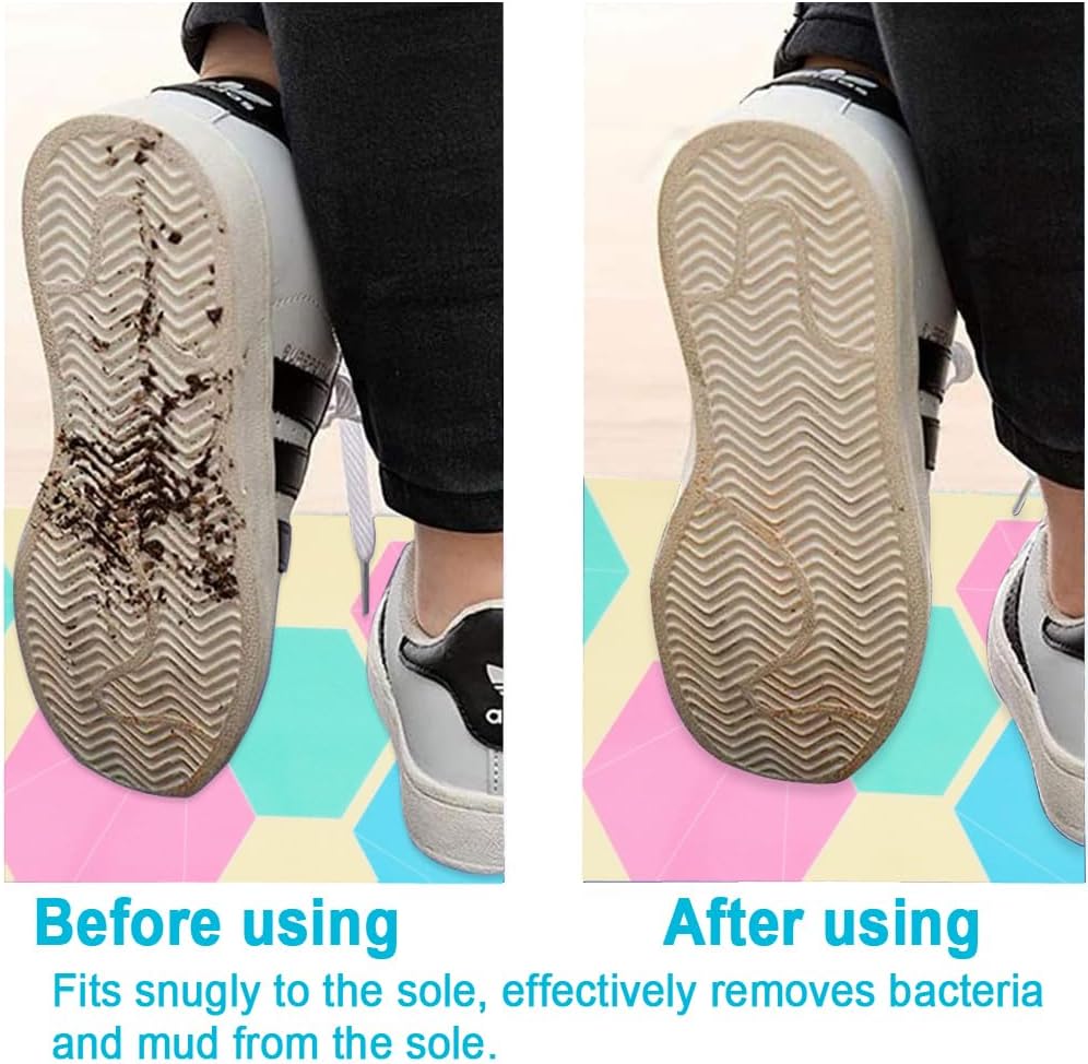 Anti-Dust Floor Mat,60 Layers Adhesive Detachable Decontamination Shoe Mat,Removable Wash Free PE Door Mat(40 * 60cm)