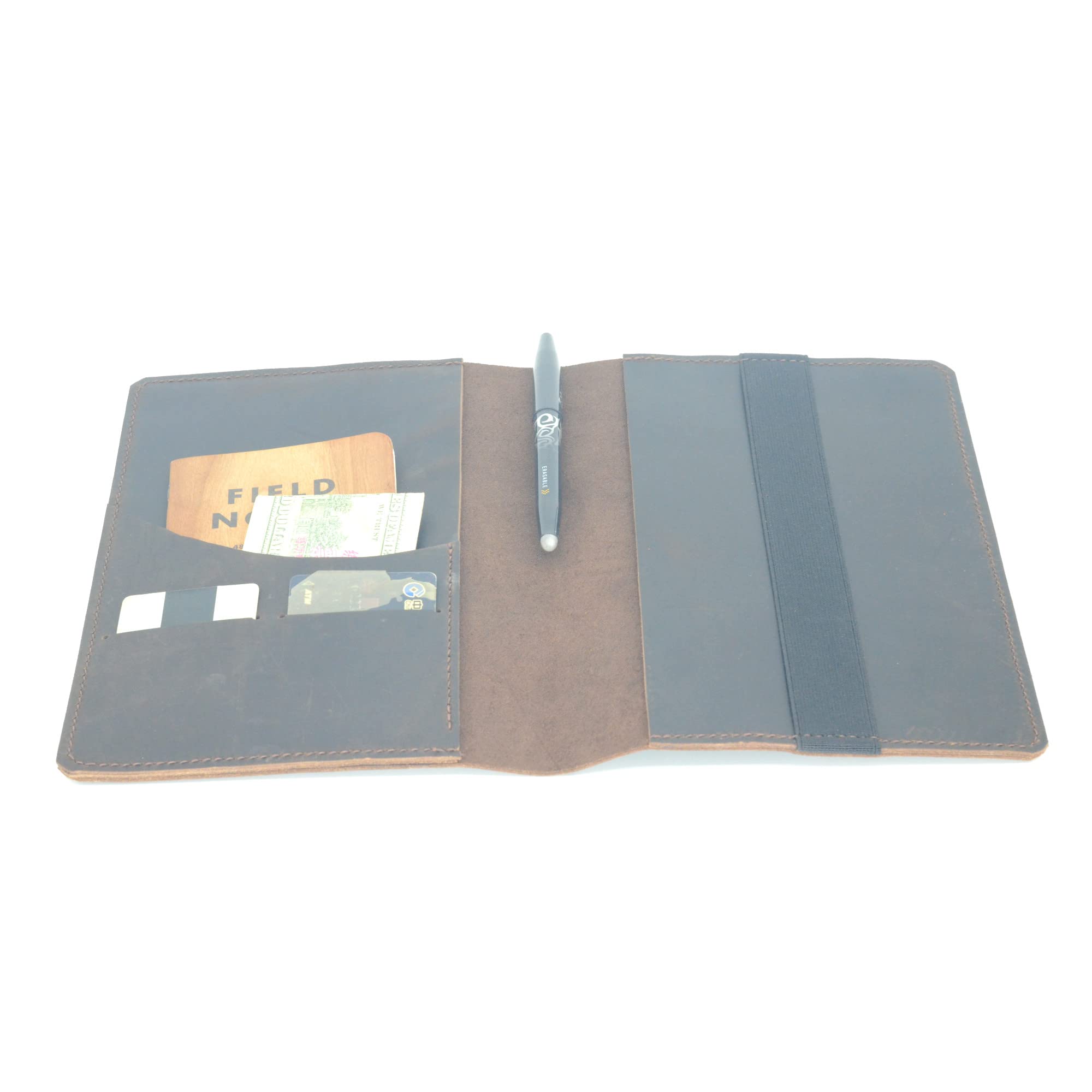 JJNUSA Nachfüllbares Geschenk Leder Notizbuch zum Schreiben Vintage Leder Reisetagebuch Cover für Rocketbook Moleskin Leuchtturm 1917 Medium 01 (A5, dunkelbraun)